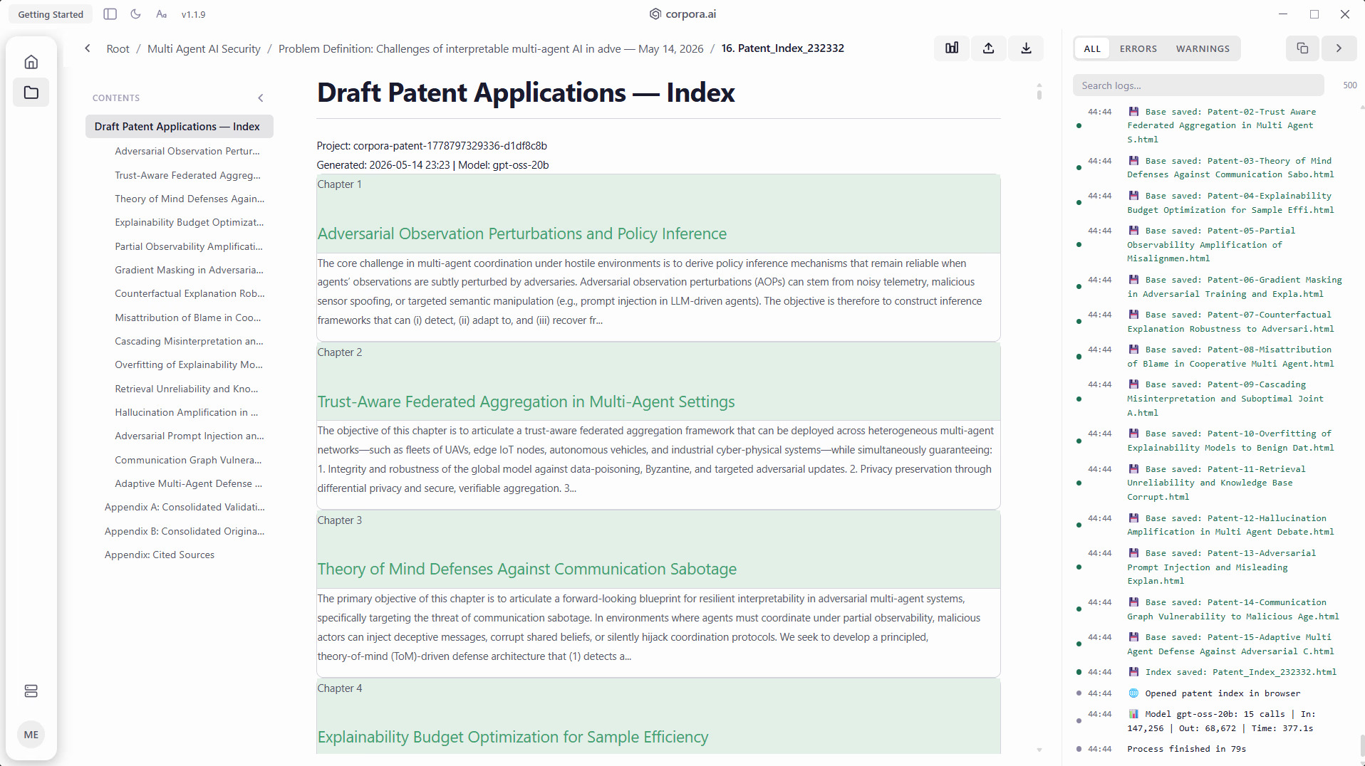 Patent drafting output 1